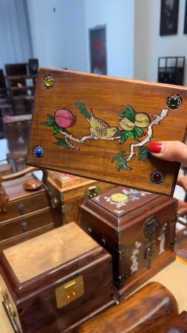 【闪购商品】贡木喜上眉梢螺钿首饰盒