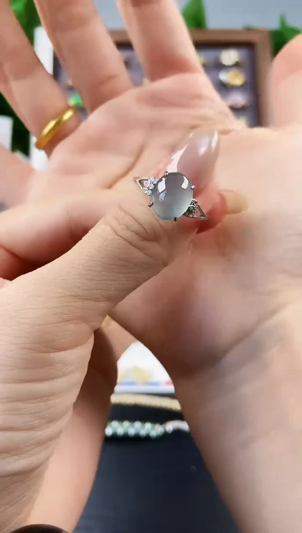 银S925镶嵌戒指翡翠12