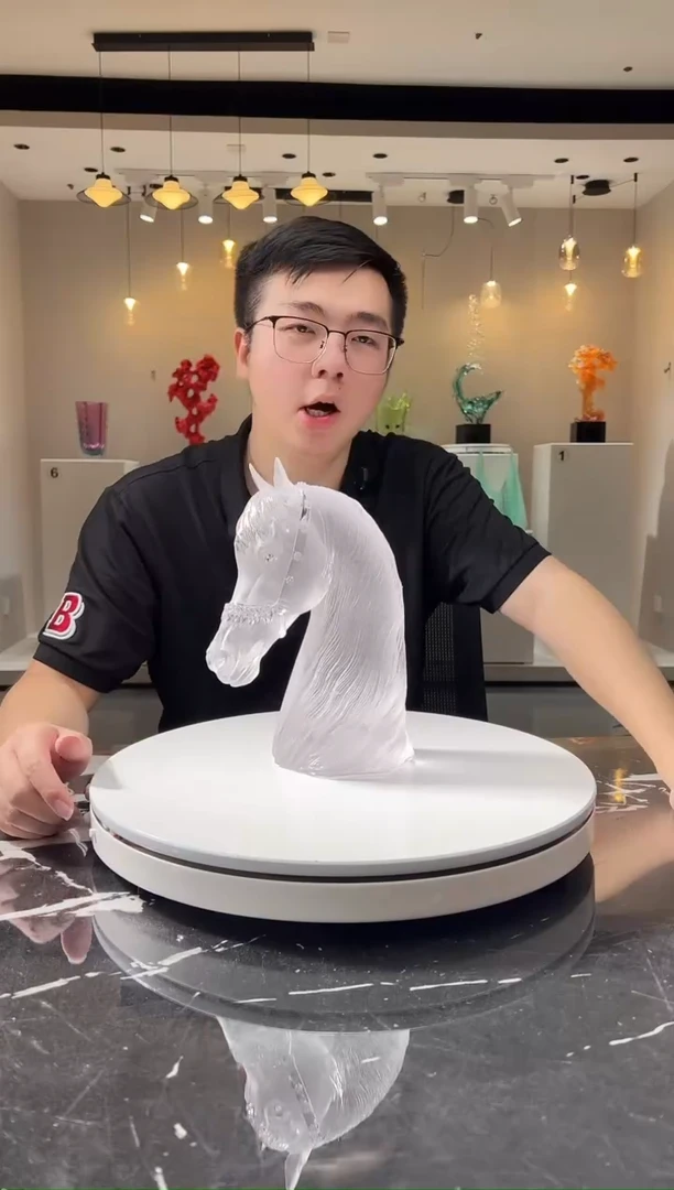 摆件巴比特美学 透明色马首
