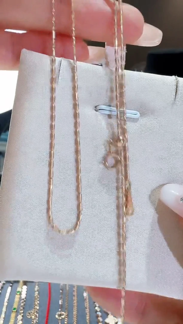 【闪购商品】18K金项链米粒珠珠链玫瑰金