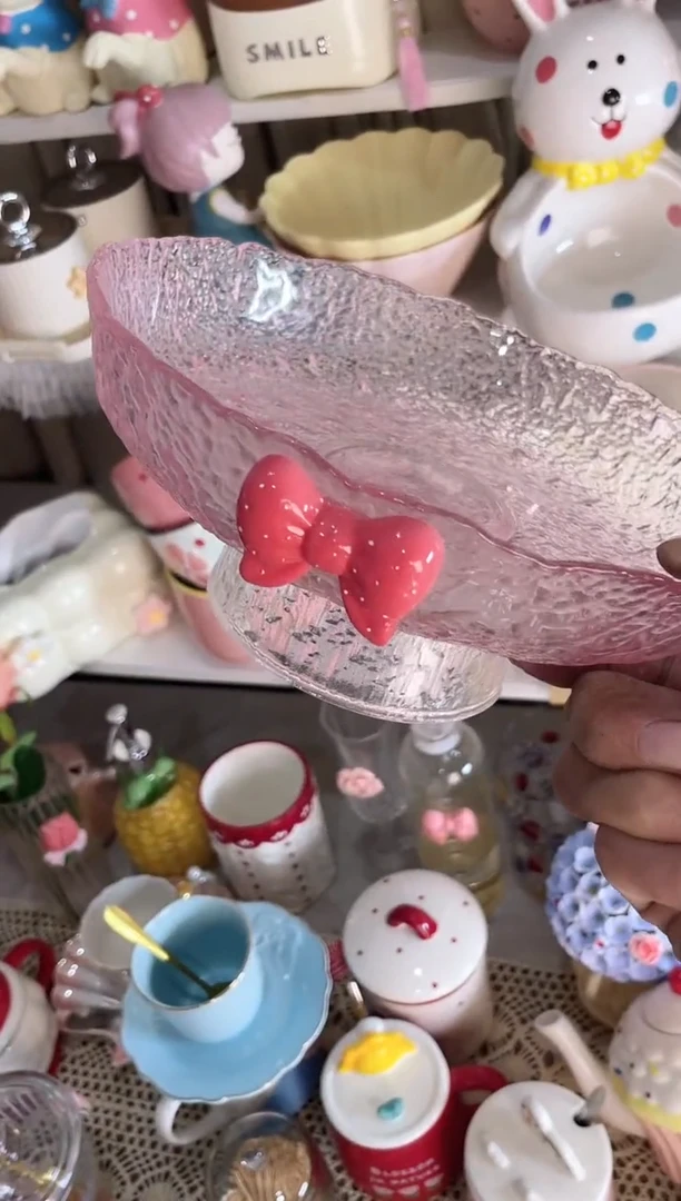 瓷片高脚水果盘福利款，拼手速