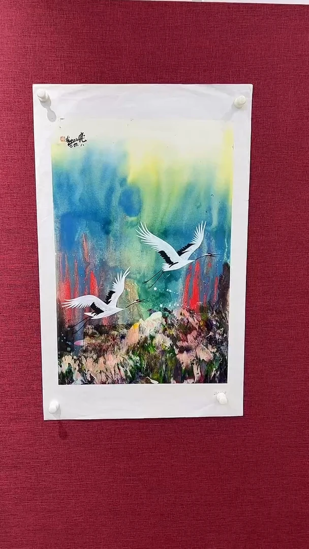 国画赵燮绘画2.7pc仙鹤画集作品