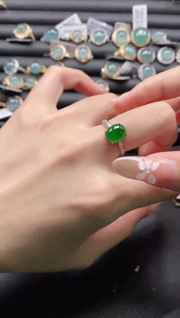 【闪购商品】翡翠戒指银S925镶嵌1111