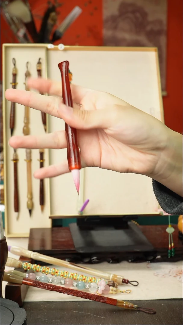 孤品高货毛笔链接 清水试笔 蘸墨不退