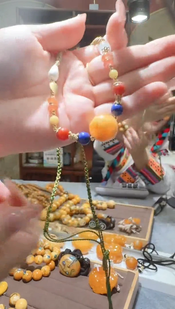 蜜蜡颈饰未镶嵌9573天然蜜蜡珠宝奇石全都保真