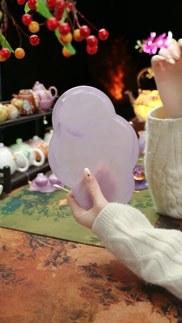 【闪购商品】紫色水晶琉璃壶承干泡垫