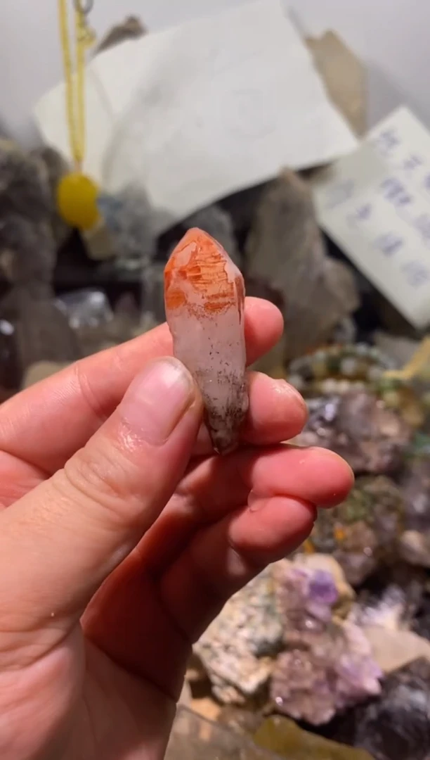 水晶珠宝半成品未镶嵌44号加拿大红皮水晶