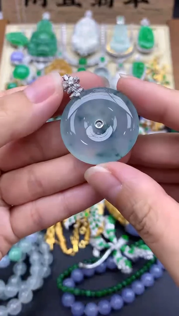 翡翠18K金镶嵌颈饰494-春日珠宝