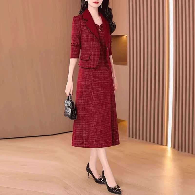 喜婆婆婚宴装2025新款高端结婚妈妈礼服高贵轻奢高级感春秋两件套