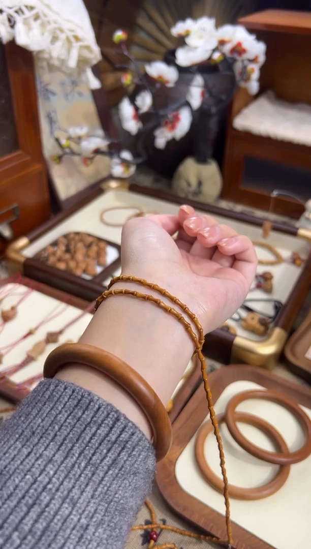 手串桃核【桃缘行】竹节「素圈双圈」桃木桃核辟、挡、驱、护 备注手围