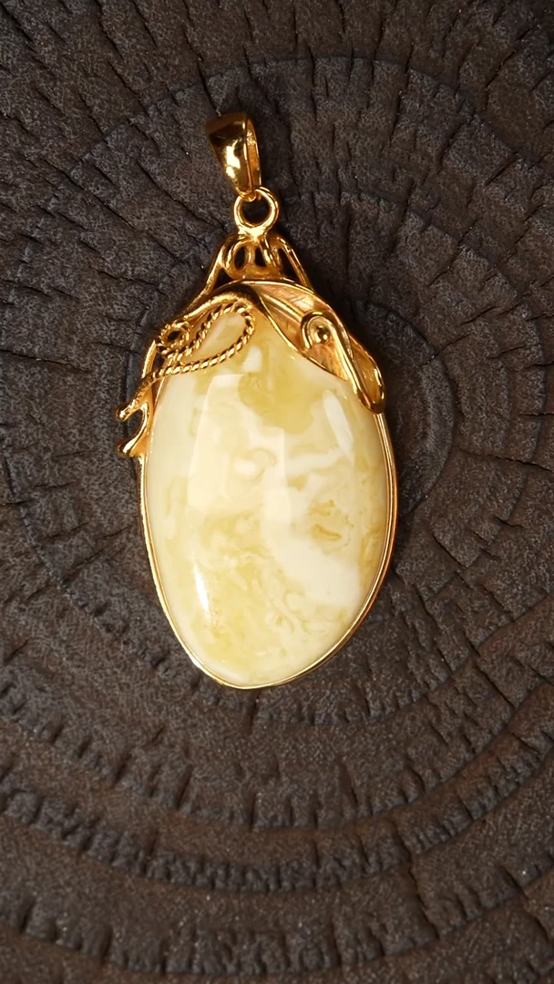 蜜蜡吊坠(赠链)银S925镶嵌灵鹿