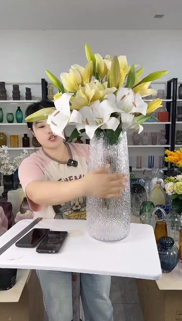 插花现代客厅摆件玻璃花瓶