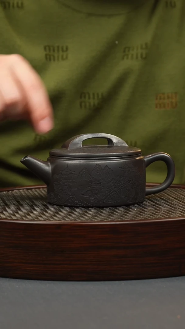 【闪购商品】紫砂茶壶石黄 汉瓦 山水