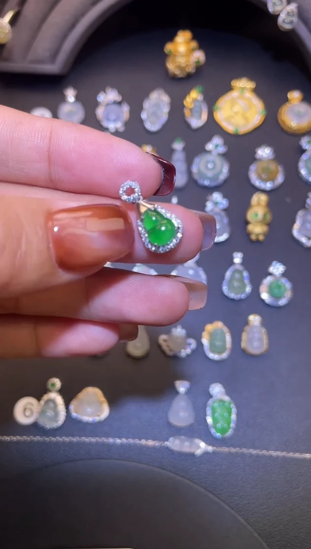 吊坠(不含链)银S925镶嵌翡翠1