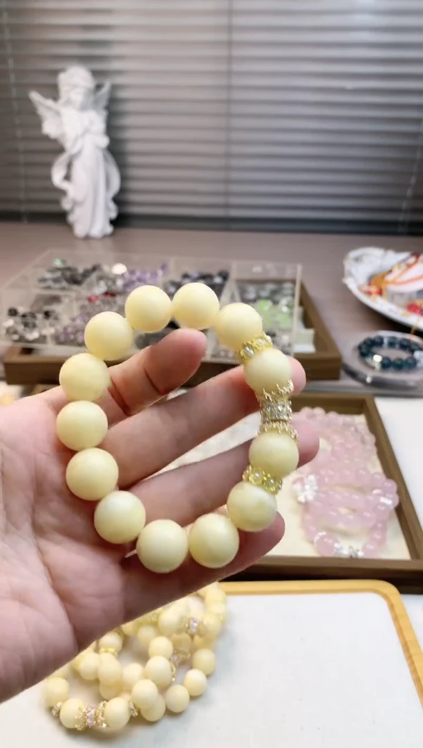 【闪购商品】水晶珠宝半成品未镶嵌黄方解石单圈