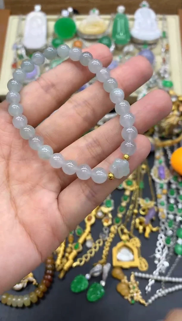 足金镶嵌手链翡翠214-中国好珍宝