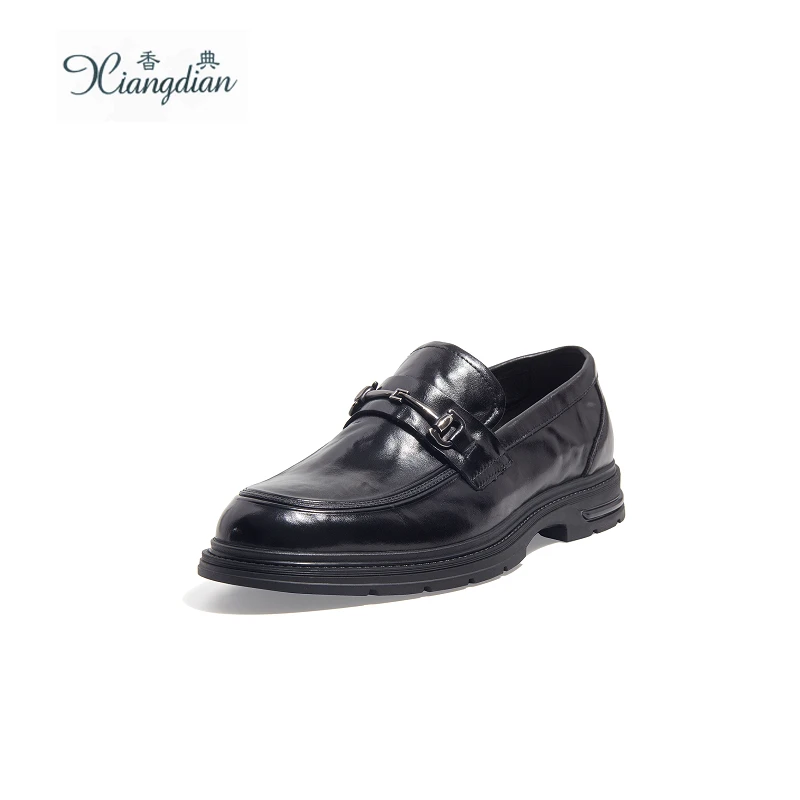 香典男鞋商务正装休闲牛皮新款一脚登防滑平底耐磨祛汗留香508011