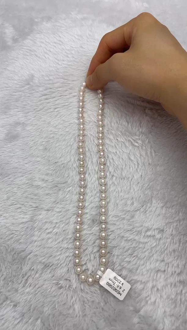 项链银S925镶嵌海水珍珠AK6.5-7mm