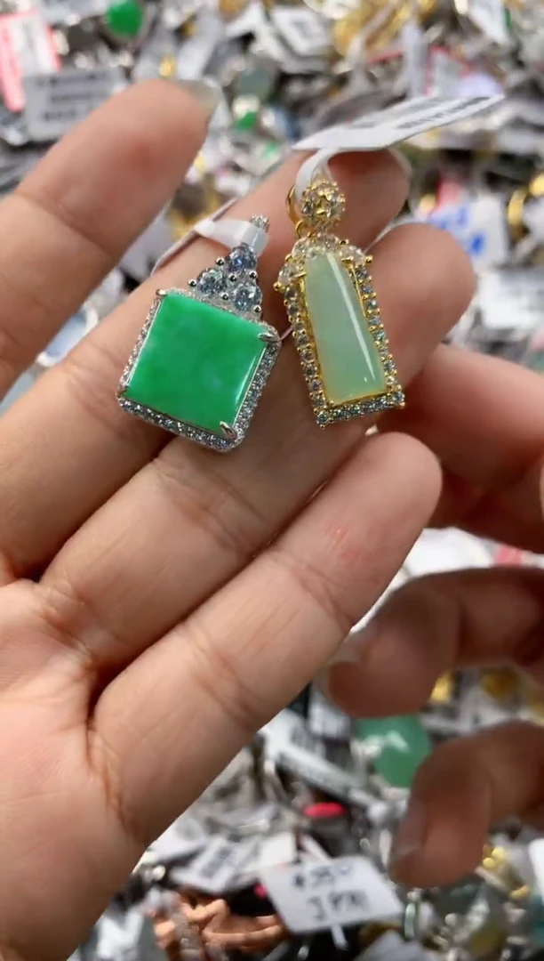 银S925镶嵌戒指翡翠101010----6