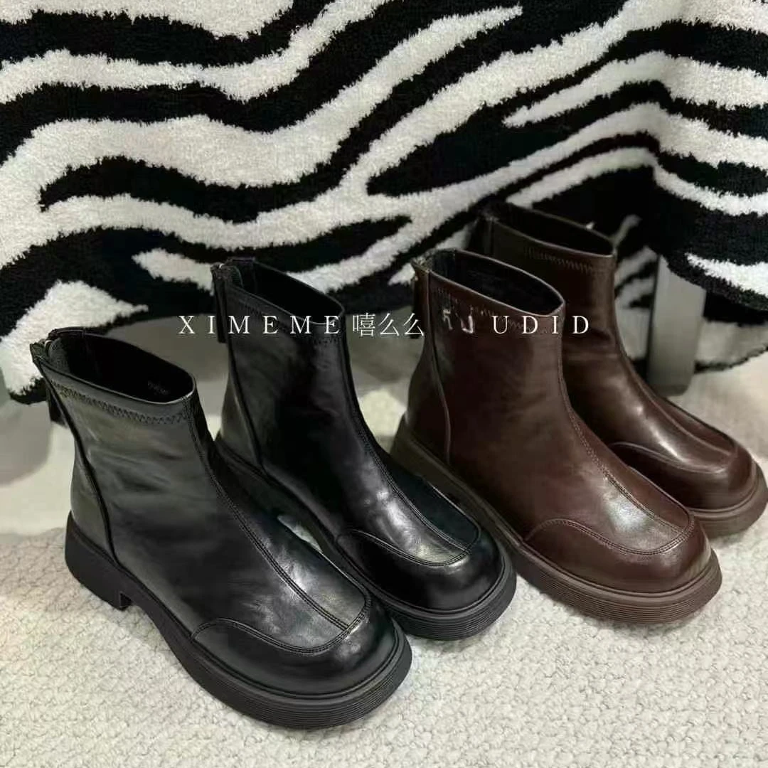 OMG！简直封神了~3.5cm短靴秋冬法式 踝靴高级感百搭瘦瘦靴子751-2