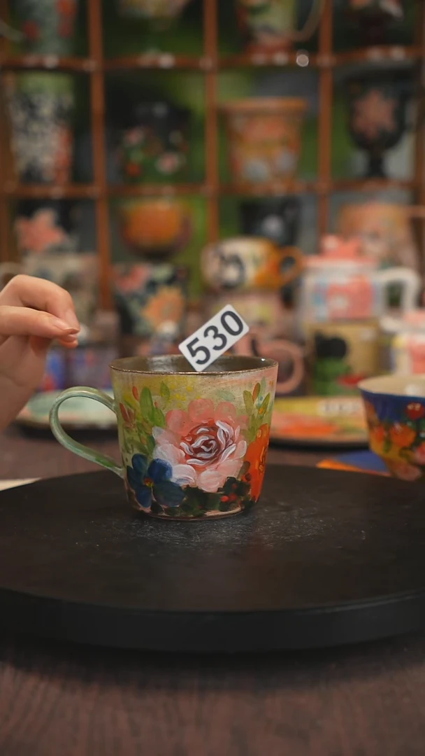 紫砂油画釉下彩手绘530