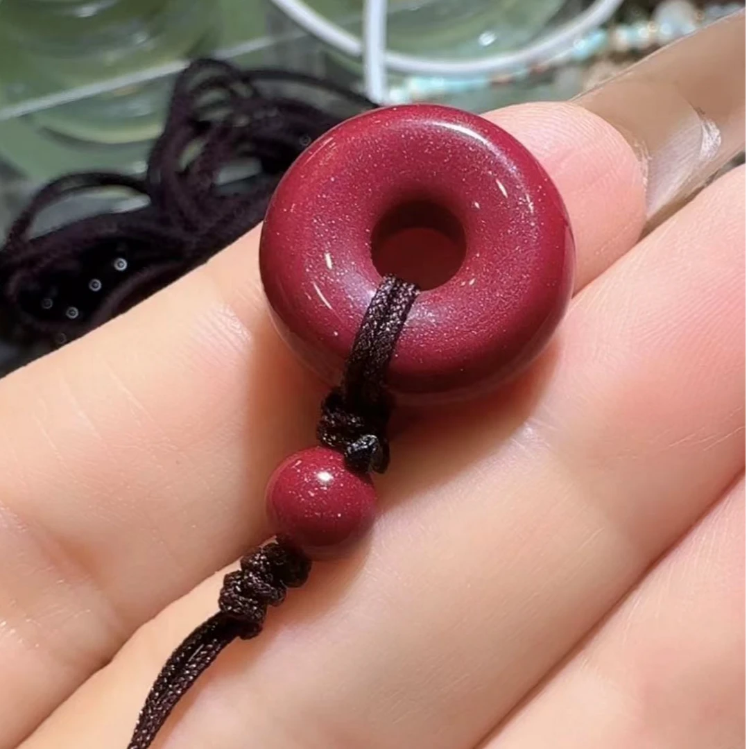 含辰砂工艺品朱砂手机平安扣