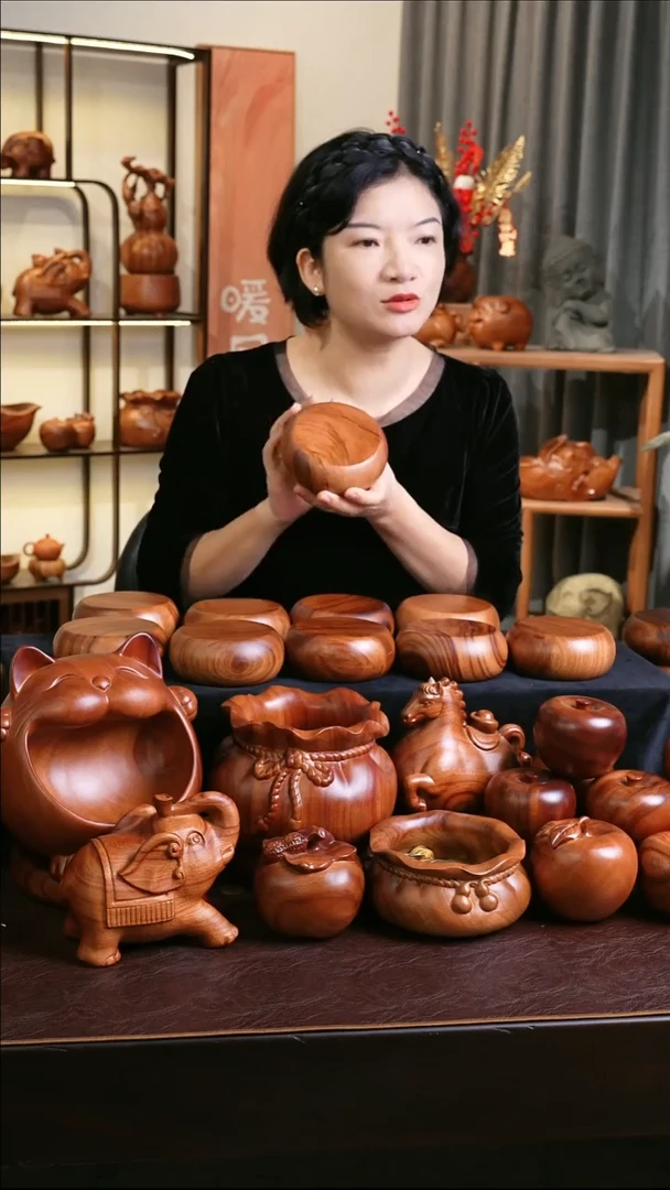 木12公分厚5公分MB061-4福鼓底座摆件小号加厚微瑕随缘发其一