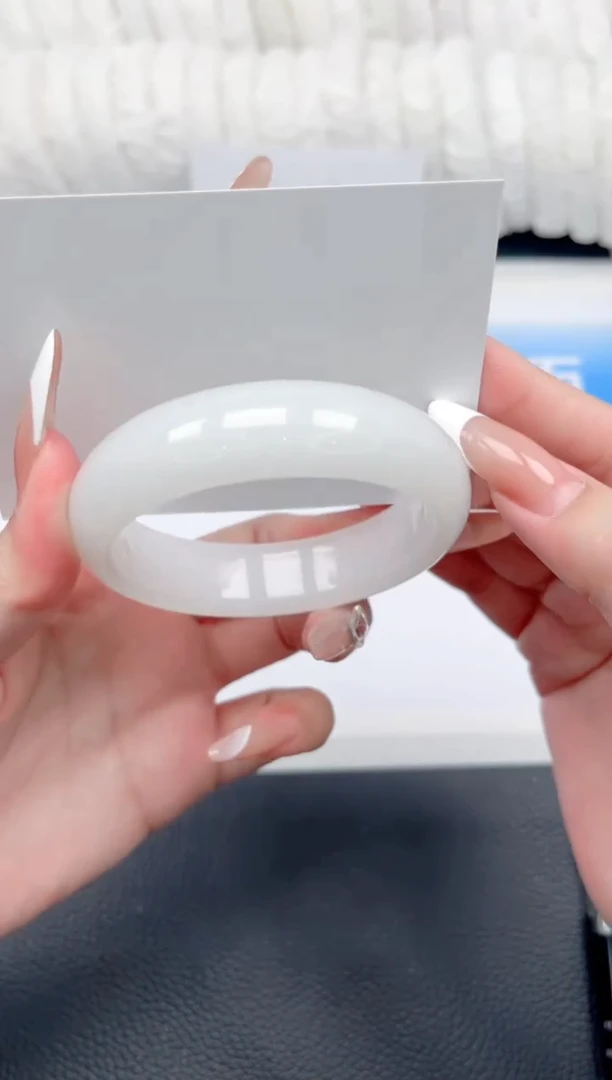 和田玉手镯未镶嵌16-宽胎白玉58.3