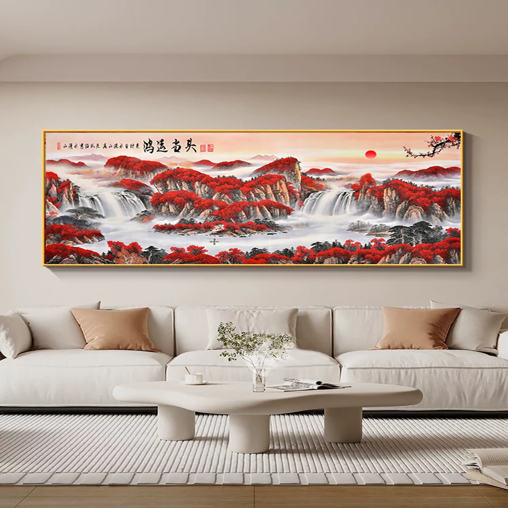 DH001鸿运当头晶瓷镶钻画沙发背景墙装饰画客厅挂画大气挂画