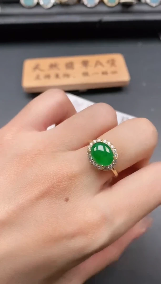 银S925镶嵌戒指翡翠111