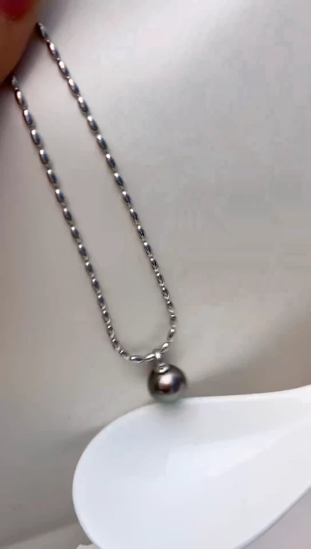 颈饰银S925镶嵌海水珍珠S98