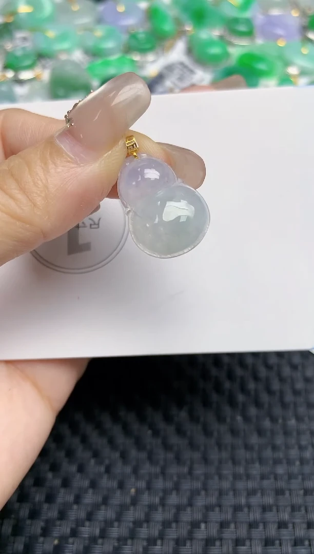 颈饰18K金镶嵌翡翠天然缅甸A货翡翠百元以上9元证书费自理