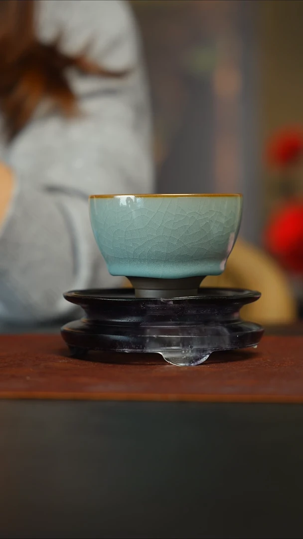 气柴 老矿青高足盏