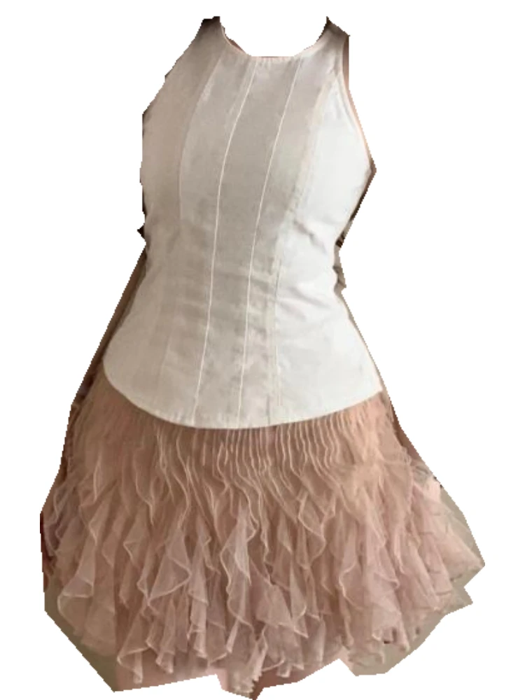 纯欲风辣妹性感百搭修身无袖上衣高腰显瘦法式甜美小众半裙两件套