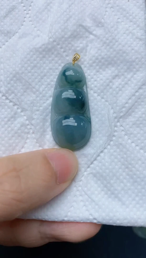 翡翠18K金镶嵌颈饰天然缅甸A货翡翠