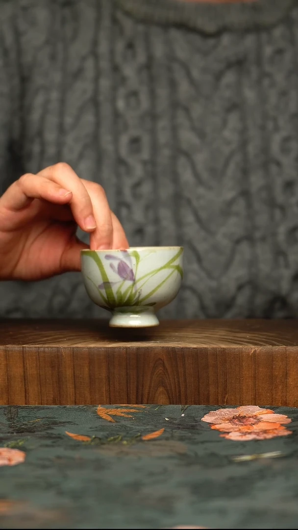 杯釉下彩手工手绘同款陶器