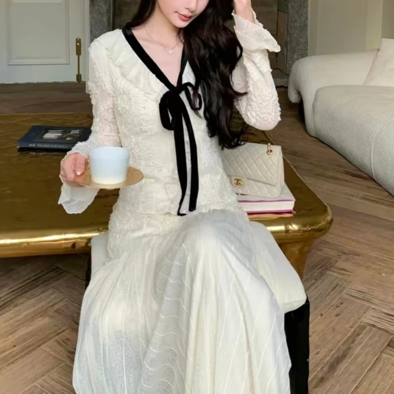 法式休闲风时尚套装秋季气质收腰裙子显瘦甜美女装