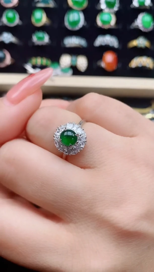 【闪购商品】翡翠戒指银S925镶嵌23131