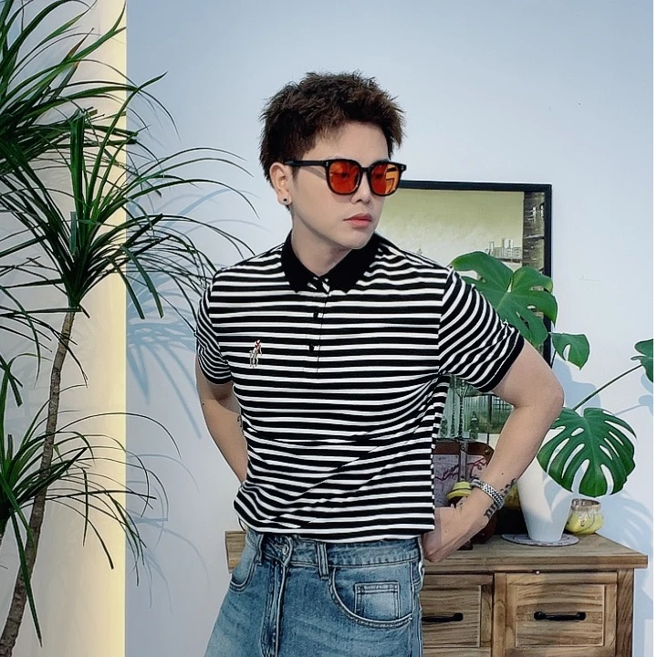 型男帮韩版夏季时尚休闲简约经典细条纹修身百搭Polo衫903