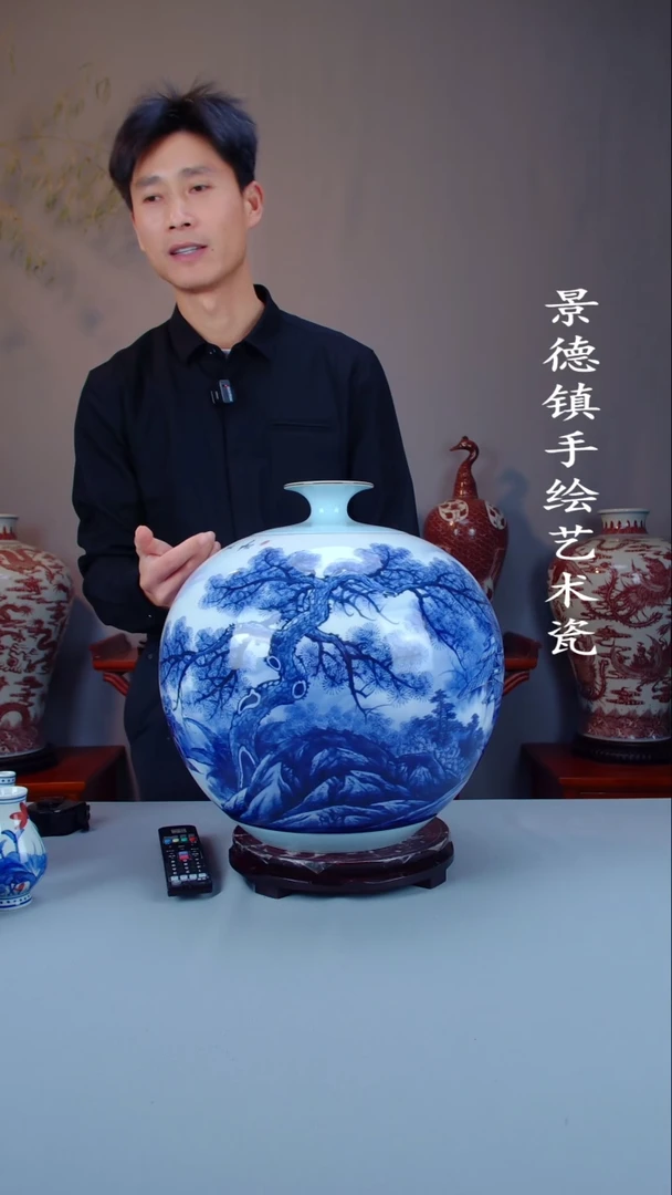摆件陶景德镇手工手绘陶瓷摆件64