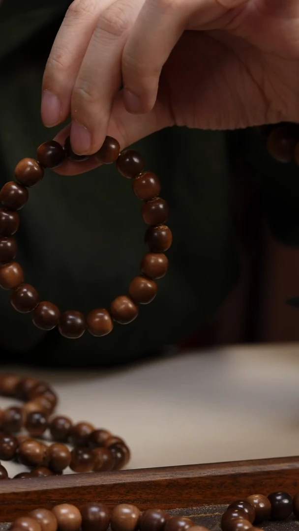 檀香木手串/手链紫*老山檀香10.5*11老型单圈供奉沉水留疤