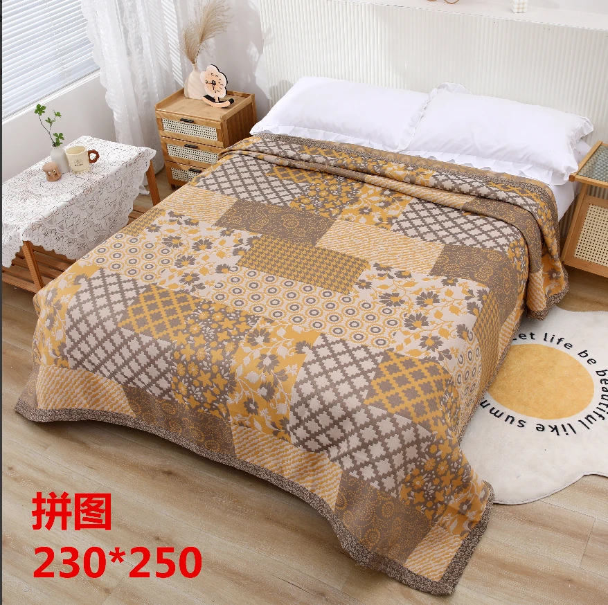 【拼图】230*250新中式麻床盖四面包边款