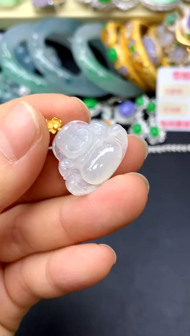 颈饰18K金镶嵌翡翠11-中国好珍宝