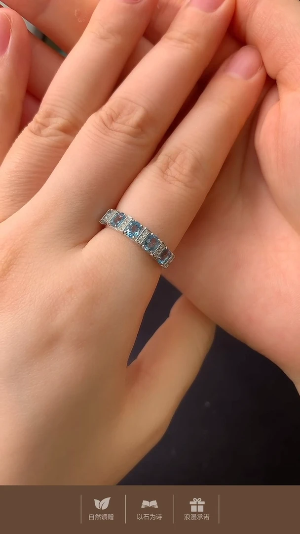 托帕石戒指银S925镶嵌J25-2