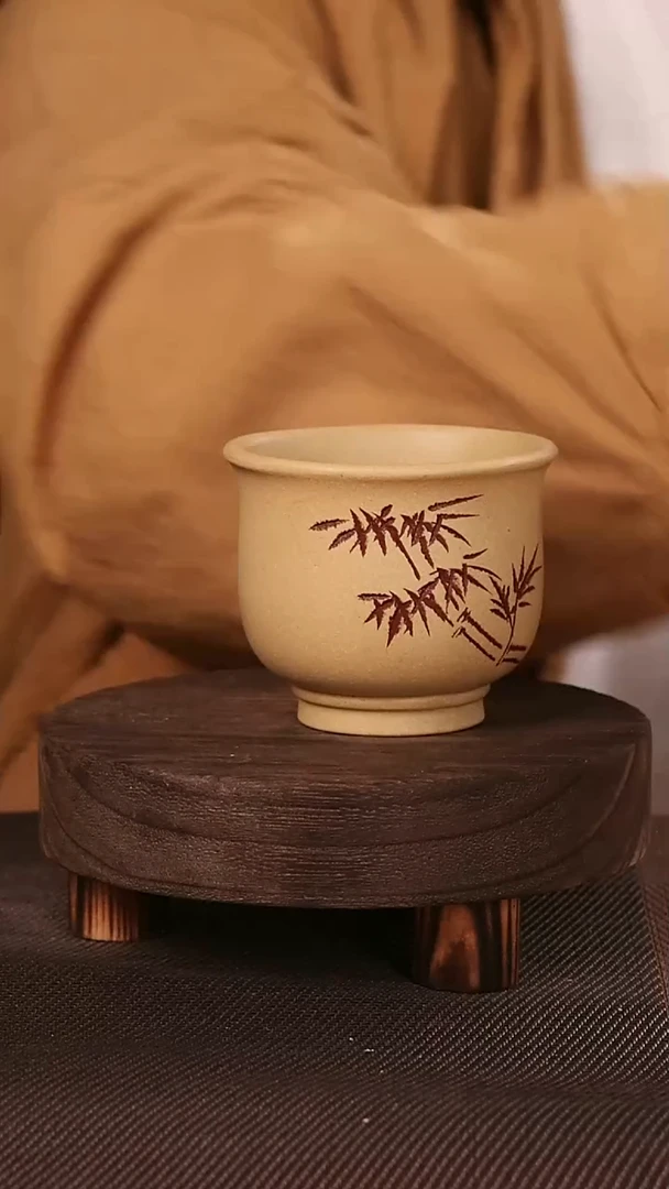 茶杯紫砂紫砂刻绘主人杯22