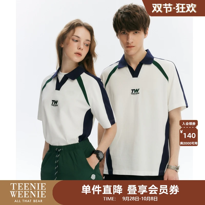 TeenieWeenie小熊男女同款时尚简约撞色Polo衫短袖t恤TNHA246302N