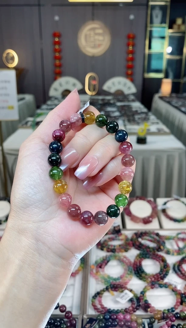 未镶嵌老矿碧玺单圈手串9mm+碧玺hon多样性发货一条