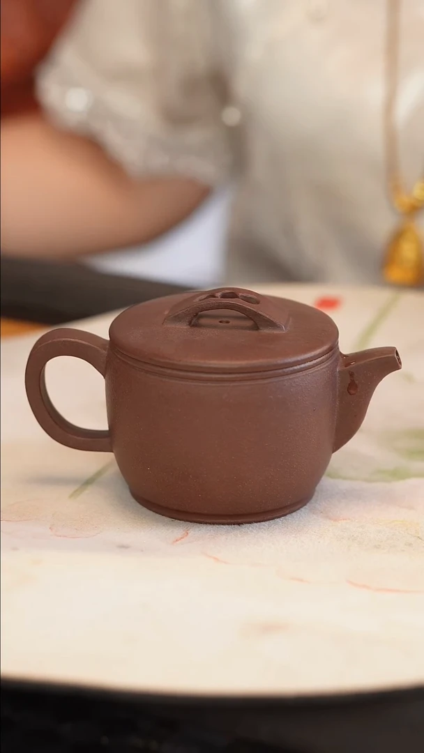 茶壶紫砂汉瓦 半手工 紫泥 18目 220cc