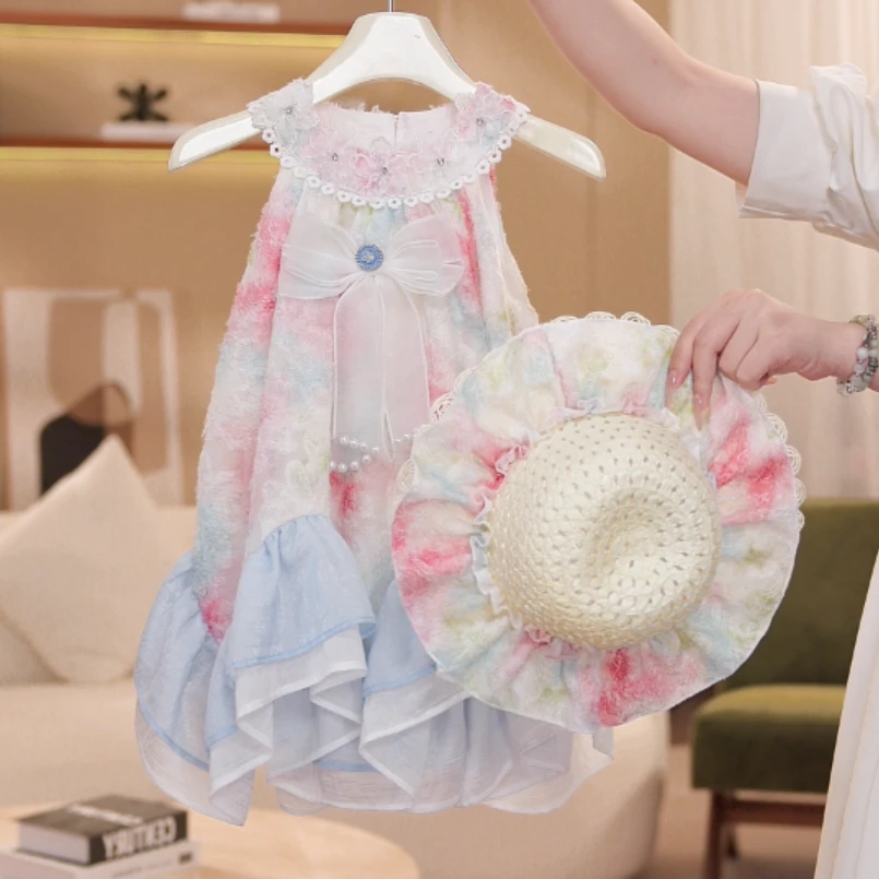 【现货】女童夏纱裙网纱裙公主风连衣裙女宝甜美生日裙子透气SL0232