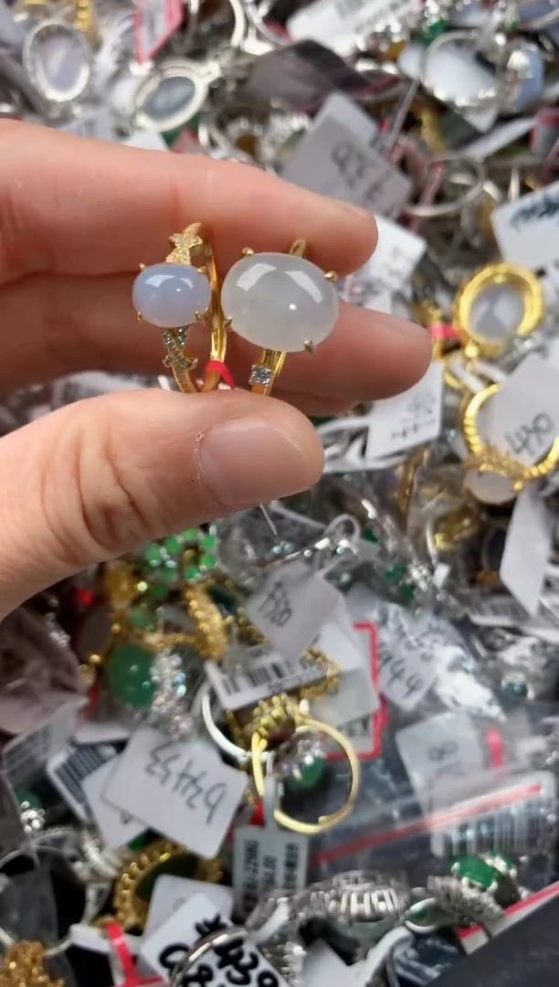 银S925镶嵌戒指翡翠111             5